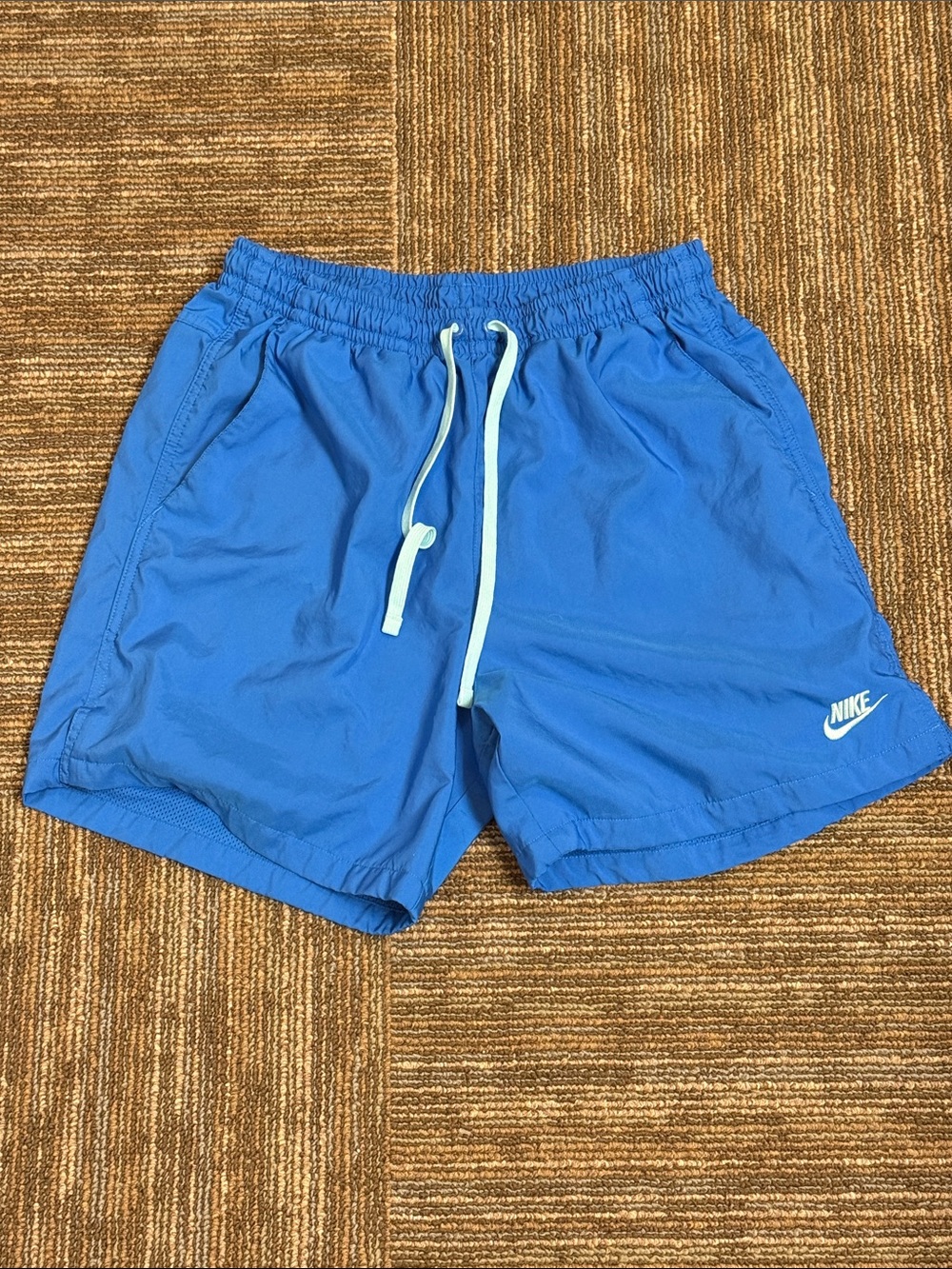 Nike Men’s Royal Blue Hybrid Shorts with Light Blue Drawstring 7” Inseam
